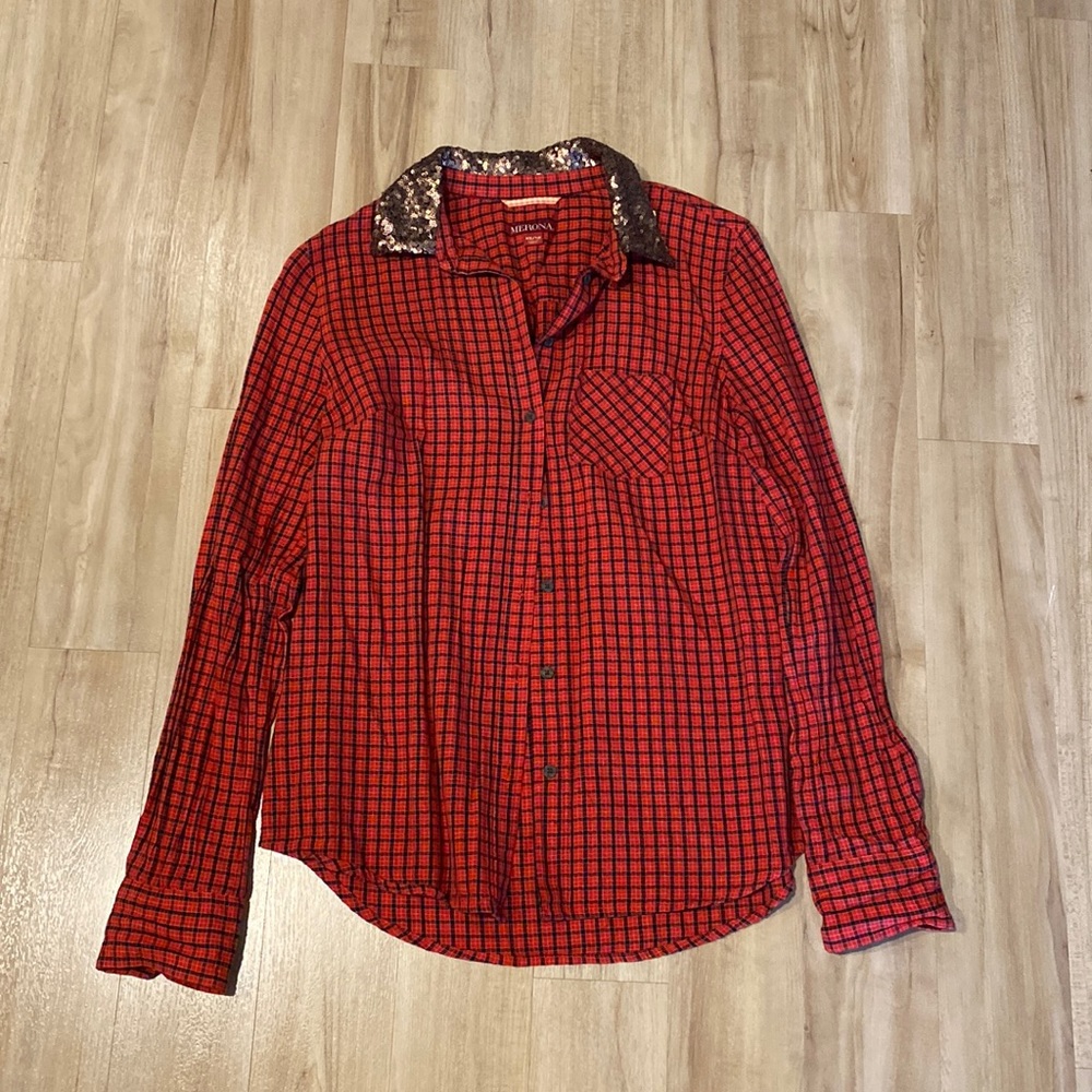 Red & Black Checkered Button Down